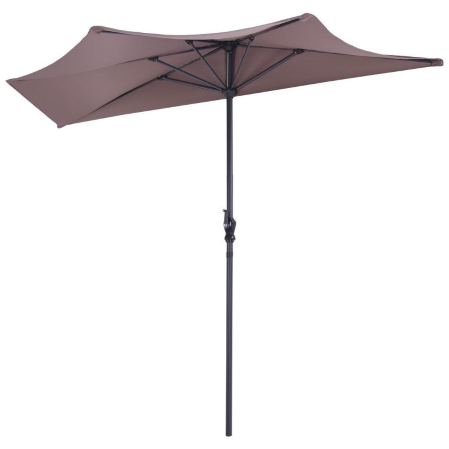 SUGIFT 9 Feet Patio Bistro Half Round Umbrella without Weight Base,Tan