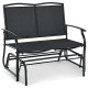 2-Person Steel Frame Patio Glider Rocking Metal Outdoor Bench in Gray