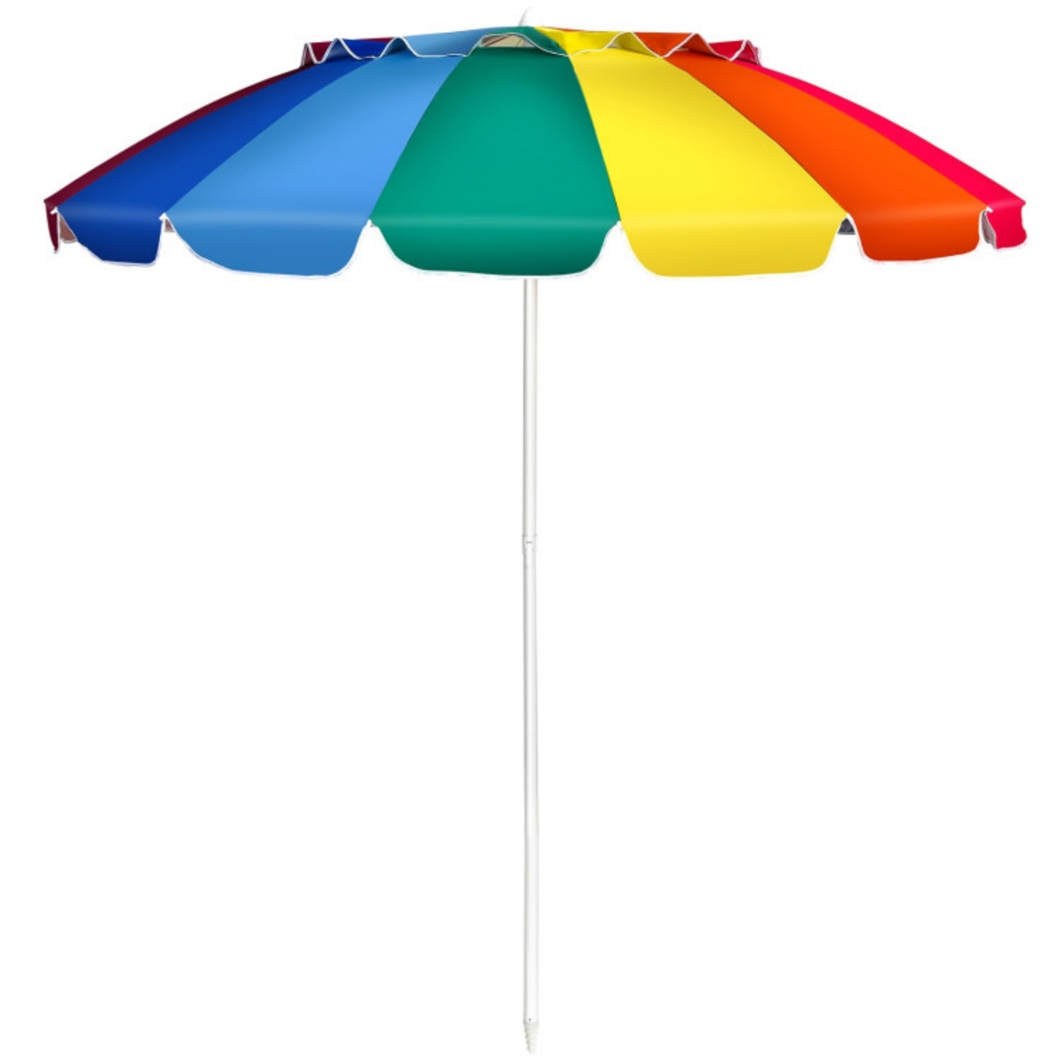 SUGIFT 8 Feet Portable Beach Umbrella with Sand Anchor and Tilt Mechanism,Multicolor