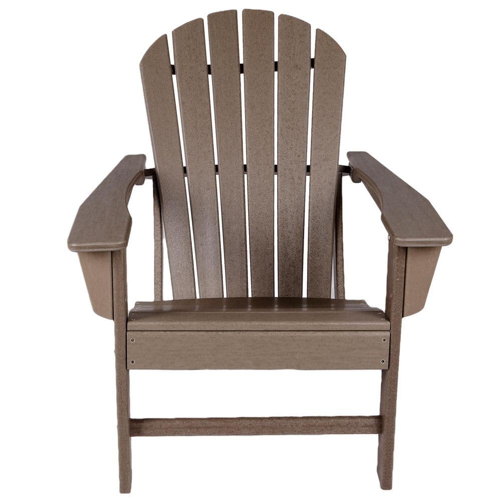 Teak Plastic Outdoor Patio Adirondack Chair