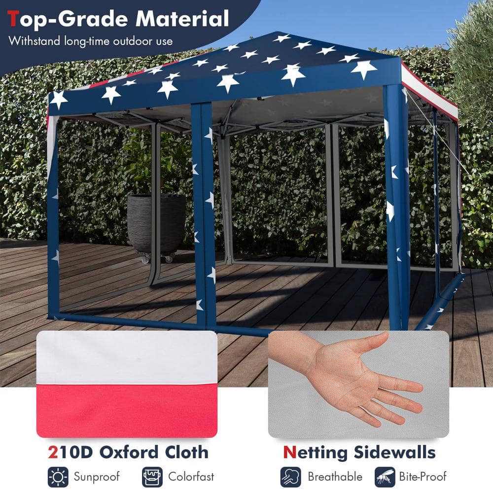 10 ft. x 10 ft. Pop-up Canopy Vendor Tent with Removeable Mesh Walls