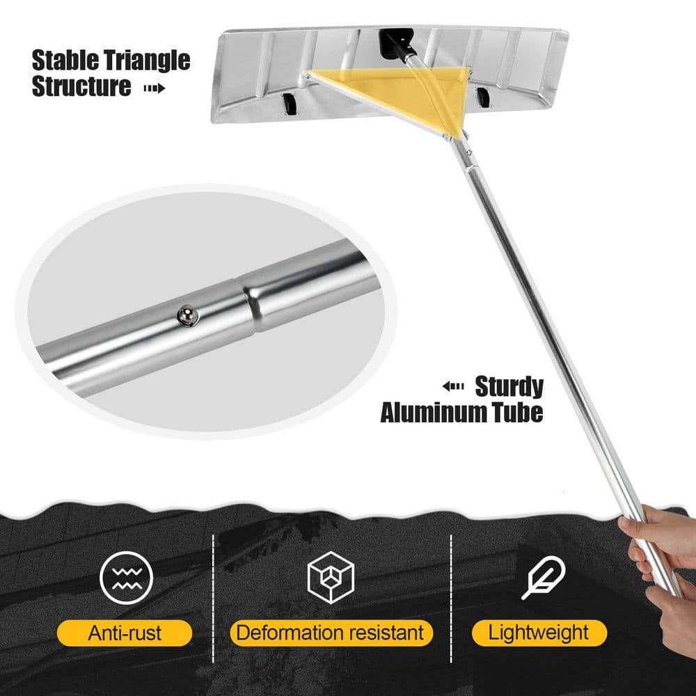 240 in. Aluminum Handle Plastic Snow Roof Rake