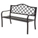 2-Person Steel Frame Patio Glider Rocking Metal Outdoor Bench in Black